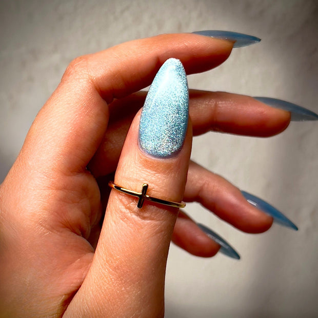 Silver Blue Cateye